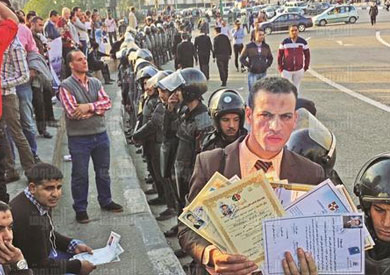 اعتصام حملة الماجستير بميدان التحرير - تصوير روجيه انيس