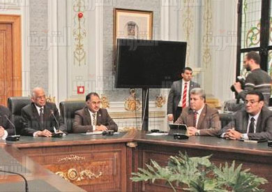 جانب من اجتماع على عبدالعال مع رؤساء الهيئات البرلمانية- تصوير لبنى طارق