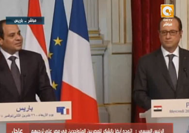 الرئيس عبدالفتاح السيسي، ونظيره الفرنسي فرونسوا هولاند