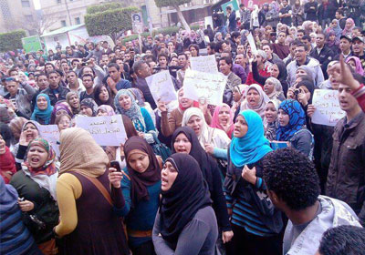 جانب من إحدى مسيرات طلاب جامعة القاهرة - صورة أرشيفية