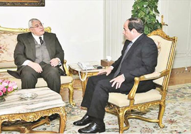 السيسى يستقبل عدلى منصور