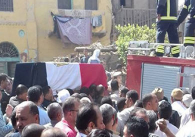 تشييع جثمان شهيد سيناء بمسقط رأسه