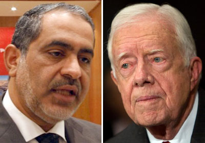 الرئيس الأمريكي السابق جيمي كارتر - المهندس أبو العلا ماضي رئيس حزب الوسط