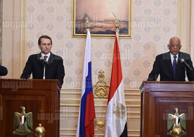 لقاء علي عبد العال برئيس الدوما الروسي - تصوير: خالد مشعل