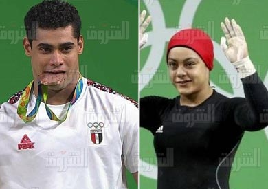 اللاعبة سارة سمير على الميدالية البرونزية، واللاعب محمد إيهاب على الميدالية البرونزية في منافسات رفع الأثقال