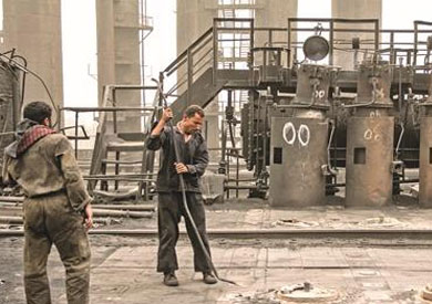 اعتصام عمال مصنع الكوك التبين تصوير ابراهيم عزت