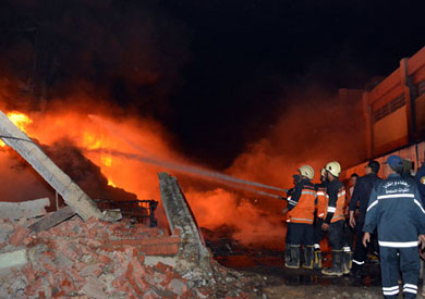 حريق مصنع النسيج بالعبور