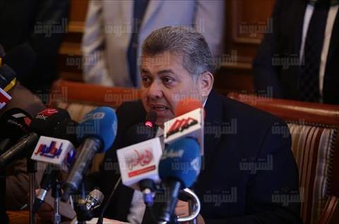 الدكتور أشرف الشيحي وزير التعليم العالي خلال مؤتمر إعلان الحد الأدنى للقبول بكليات المرحلة الأولى - تصوير: رافي شاكر