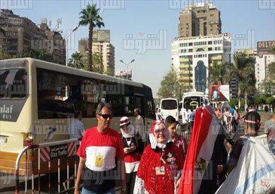 مظاهر احتفالات المؤيدين للرئيس السيسي في ميدان مصطفى محمود -تصوير هالة قنديل