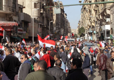 ميدان التحرير ممتلئ عن آخره خلال الذكرى الأولى لثورة 25 يناير - تصوير: كريم عبد الكريم