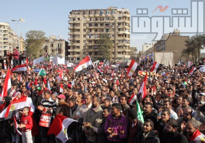 الآلاف تجمعوا في ميدان التحرير لإحياء الذكرى الأولى للثورة والتأكيد على مطالبها - تصوير: كريم عبد الكريم