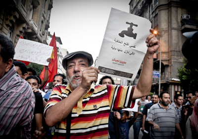 جانب من تظاهرة للاشتراكيين الثوريين للمطالبه بتوفير المياه النظيفة - تصوير : جرورج محسن
