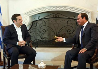الرئيس السيسي يجري مباحثات مع رئيس وزراء اليونان فى نيويورك