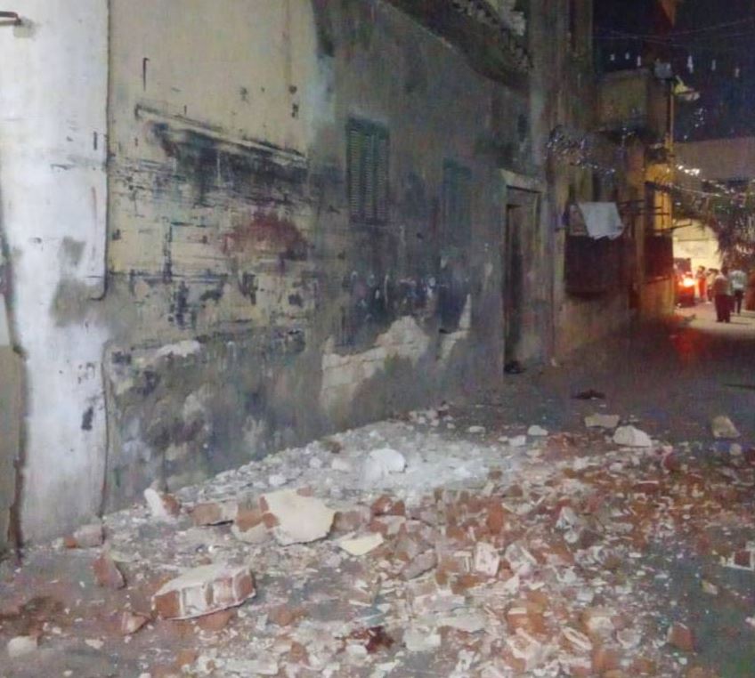 انهيار عقار بالإسكندرية