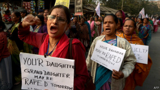 مظاهرة نسائية ضد جرائم الاغتصاب في الهند في يناير/ كانون الثاني الماضي