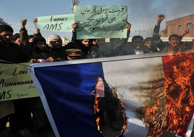 مظاهرات  في افغانستان ضد الرسوم المسيئة للرسول الكريم التى نشرتها صحيفة شارلي ايبدو