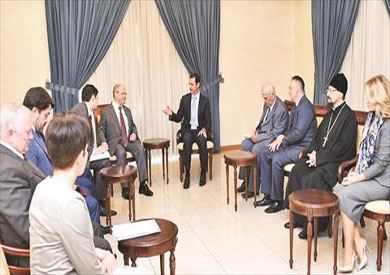 اجتماع الأسد بالوفد الروسي أمس