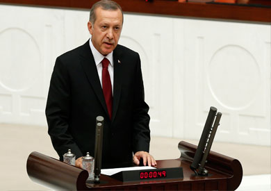 أردوغان أثناء أداء اليمين لتولي رئاسة تركيا- رويترز