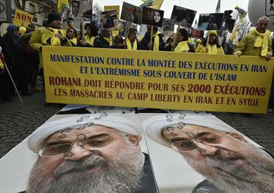 المئات يتظاهرون في فرنسا احتجاجا على زيارة «روحاني»