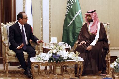 اولاند مع محمد بن سلمان ولي ولي العهد السعودي