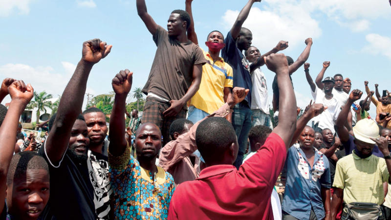 متظاهرين في نيجيريا