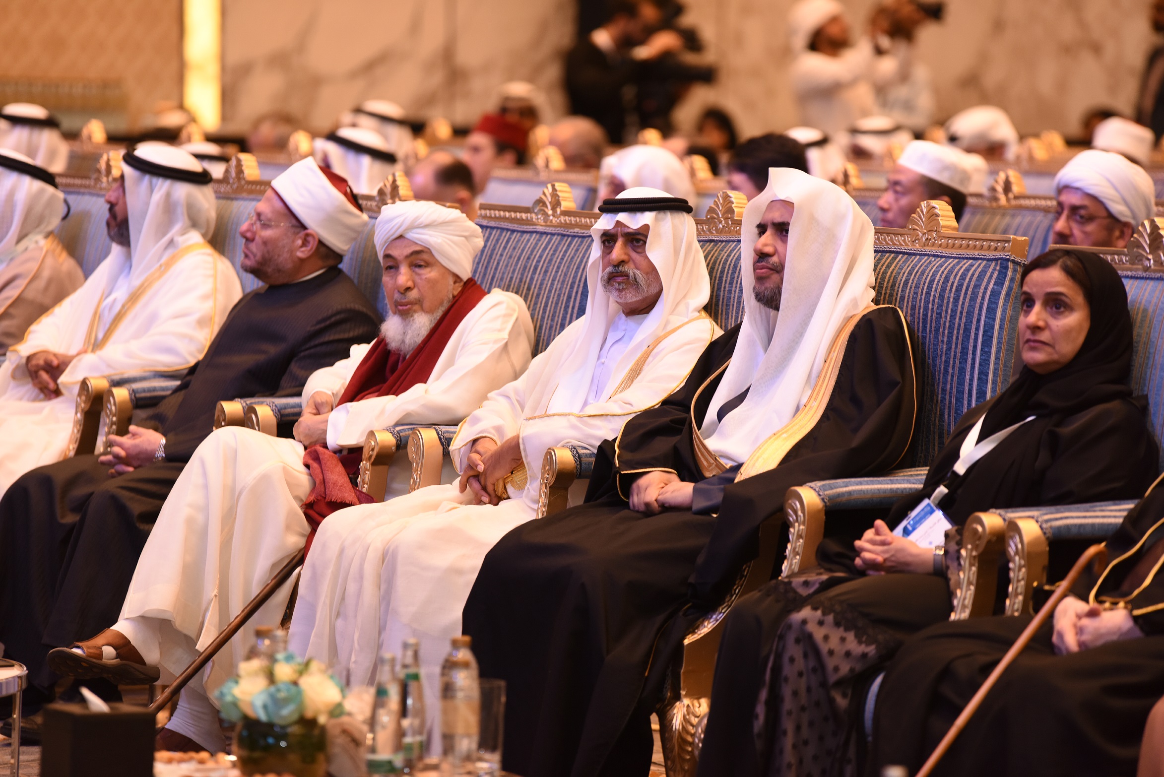 جانب من حفل افتتاح منتدى أبوظبى الذى حضره مفتى الجمهورية