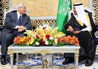 لقاء عدلي منصور والملك عبد الله
