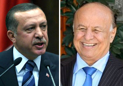 رئيس الوزراء التركي رجب طيب أردوغان ــ الرئيس اليمني منصور عبدربه هادي