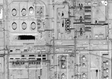 تصوير القمر الصناعي لحريق أرامكو السعودية