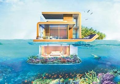 نموذج للبيوت التي سيتم بناؤها في دبي