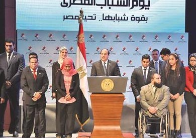 عبد الفتاح السيسى فى الاحتفال بيوم الشباب بدار الاوبرا المصرية