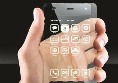 صورة افتراضية لهاتف مصنوع من الزجاج